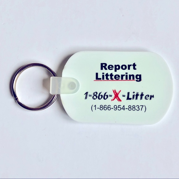 3/$15 NEW VINTAGE Keychain STOP LITTER Unisex 3 1/4” NWOT - Picture 2 of 12